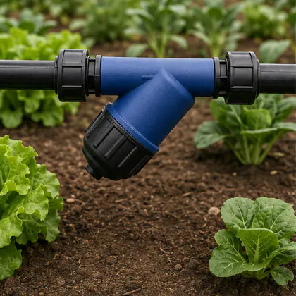 Filtro de Tela 120 Mesh para Irrigação instalado em um sistema de irrigação