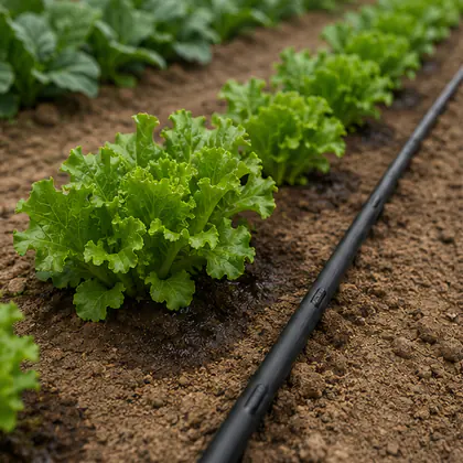Tubo Gotejador 16 mm com Espaçamento de 20 ou 50 cm instalado em um sistema de irrigação