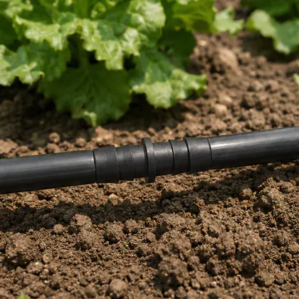 União para Irrigação 16 mm instalado em um sistema de irrigação